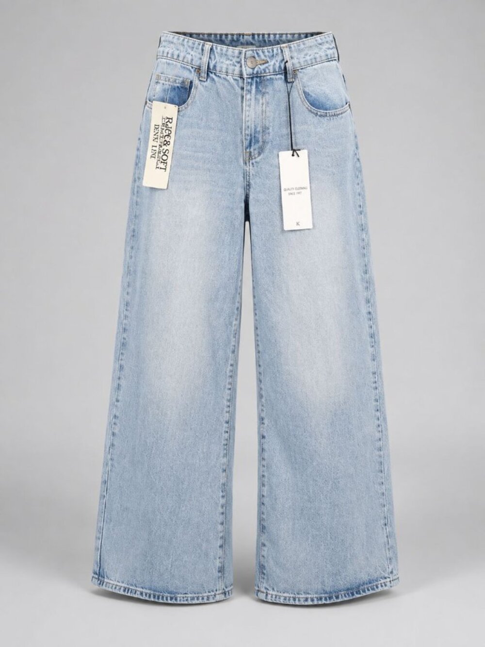 Sky Premium Wide Leg Jeans Red Heart Wings Graphic 9/29 11/30 Light Wash